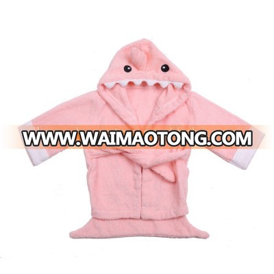 Cute Baby Bath Robe Pink Shark Bath Robe Kids Bath Robe