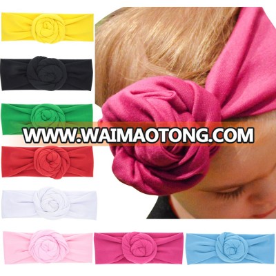 Fashion Baby Kids Girls Bow Headband Turban Knot Rose Head Wraps Headwear