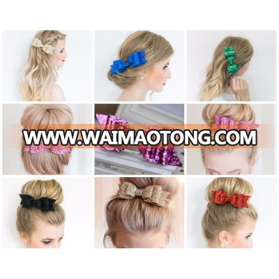 Europe and the United States popular glitter hair accessories ladies big bow hairpin headdress