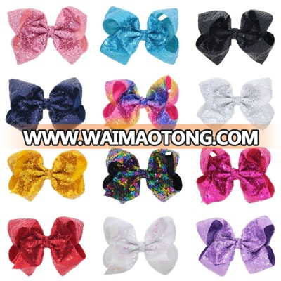 Sequin Hair Bow With Alligator Clip for Baby Girl