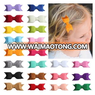 Selling solid color double-layered baby 22 color bow hairpin 2017 new European and American children's hair accessories