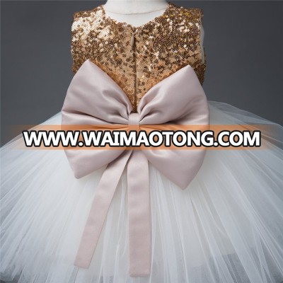 Fashion Gold Sequins Infant Princess Dress