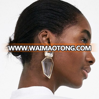 European station explosion models hot summer new trend of jelly-colored glass pendant earrings temperament wild fashion tide