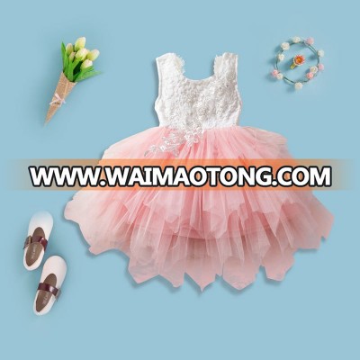 Childrens Skirts Back Princess Dress Girls Embroidered Dress Lace Puff Skirt Evening Dress