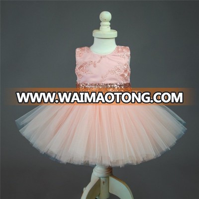 New Sequins Skirt White Pink Baby Child Princess Dress Bow Lace Dress